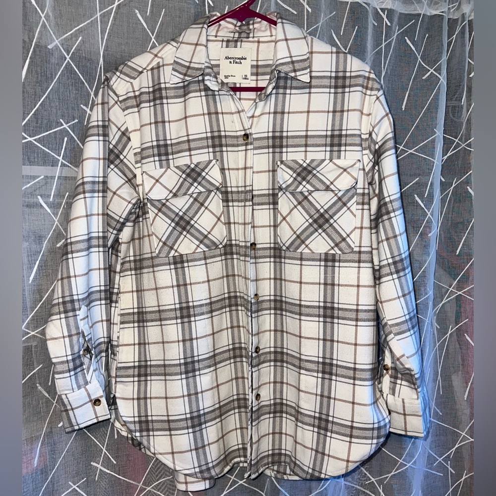 Abercrombie & Fitch Gray Plaid Men's Shirt